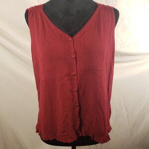 Women's Anne Klein Sport Red Sleeveless Blouse - XL